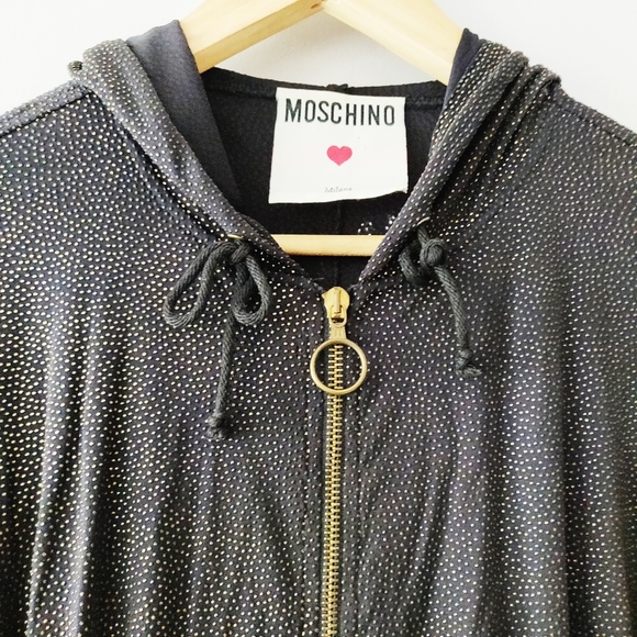 MOSCHINO Black & Gold Zipper Hoodie Jumpsuit - Picture 4 of 13